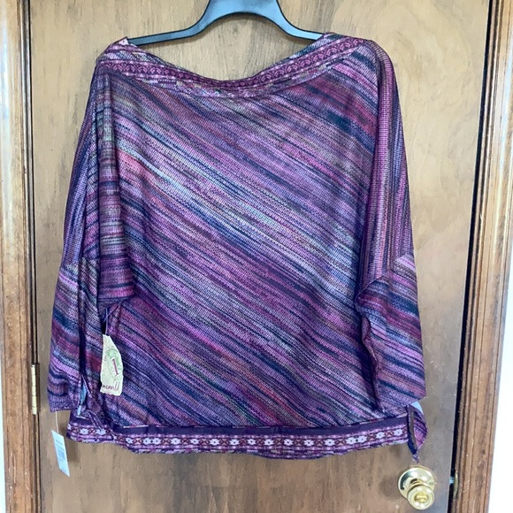 Relist3/25 NWT One World soft boho print detail tie detail top 3X - Picture 12 of 17